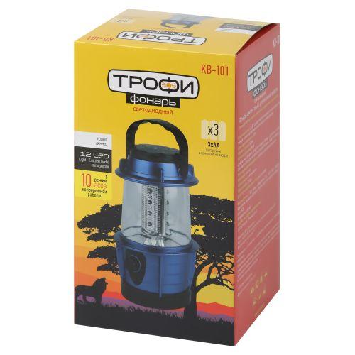 Фонарь кемпинговый KB-101 12LED элементы питания 3хAA (не в компл.) син. металлик Трофи Б0054482