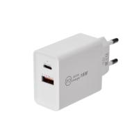 Устройство зарядное сетевое для iPhone/iPad Type-C + USB 3.0 с Quick charge бел. Rexant 16-0278