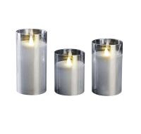 Свеча декоративная CL7-SET3-sr с пультом 3хAAA для каждой свечи (не в компл.) серебр. (уп.3шт) ФАZА 5018792