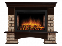 Портал Firelight Forte Wood 30U (угловой) камень коричневый, шпон темный дуб