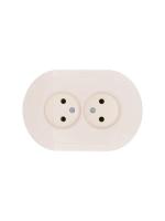 Розетка 2-м СП OSEN без заземл. ПБТ круглая механизм сл. кость LEZARD 744-9000-128B