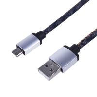 Кабель USB-A – micro USB, 2,4А, 1м, в джинсовой тканевой оплетке REXANT