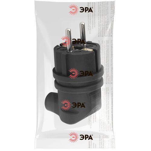 Вилка каучуковая с заземл. 90град 16А IP44 черн. V9-B-IP44 ЭРА Б0044542
