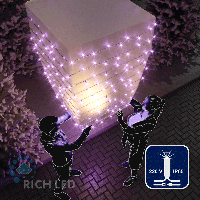 Светодиодная гирлянда Rich LED 10 м, 100 LED, 220 В, соединяемая, влагозащитный колпачок, фиолетовая, мерцающая, белый провод,