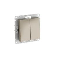 Переключатель 2-кл. AtlasDesign (сх. 6/2) 10AX быстрозажим. клем. механизм шампань SE ATN000565S