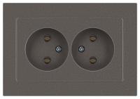 Розетка Accent 6-204-09 2х2P 16А-250В IP20 СУ AL/CU титан Intro Б0063433