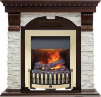 Dimplex Каминокомплект Dublin - Темный дуб / Сланец белый с очагом Danville Brass FB2