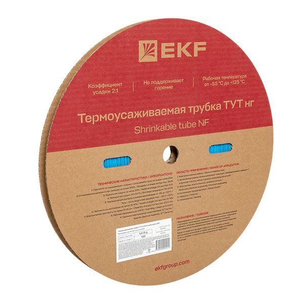 Трубка термоусадочная ТУТ нг 8/4 син. (уп.100м) EKF tut-8-g