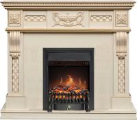Royal Flame Каминокомплект Corsica - Слоновая кость с патиной (Ширина 1100) с очагом Fobos FX Black