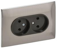 Розетка 2-м SKANDY 10А без заземл. защ. шторки в сборе SK-R09N никель IEK SK-R23-10-K50-F