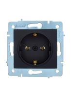 Розетка 1-м СП ASTI 16А IP20 с заземл. термопласт механизм черн. бархат. LEZARD 7081-4288-122B