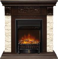 Royal Flame Каминокомплект Luxemburg (каменный) - Сланец/Темный дуб с очагом Fobos FX M Black RC