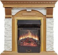 Royal Flame Каминокомплект Dublin - Дуб / Сланец белый с очагом Majestic FX M Brass