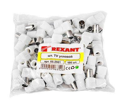 TV-разъем штекер без пайки белый угловой REXANT