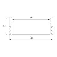 Профиль для светодиодной ленты Geniled накладной широкий 28x12x2000 М28
