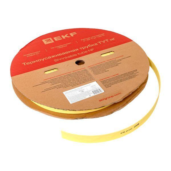 Трубка термоусадочная ТУТ нг 16/8 желт. (уп.100м) EKF tut-16-y