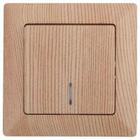 Выключатель 1-кл. СП Solo 4-102-11 10А IP20 250В с подсветкой сосна Intro Б0053572