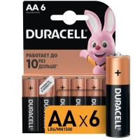 Элемент питания алкалиновый AA/LR6-6BL Basic (блист.6шт) Duracell Б0014859