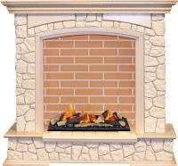 Dimplex Каминокомплект Preston - Слоновая кость с патиной / Кирпич с очагом Cassette 600 LNH-INT (с дровами)