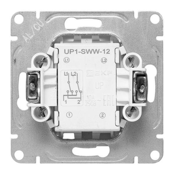 Выключатель перекрестный 1-кл. СП Эпика механизм бел. EKF UP1-SWW-12