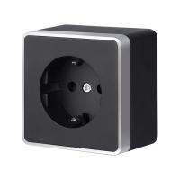 Розетка Werkel W5071134 черный с серебром