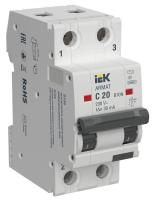 Выключатель автоматический дифференциального тока 2п C 20А 30мА тип AC АВДТ B10N ARMAT IEK AR-B10N-2-C020C030