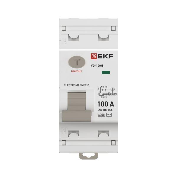 Выключатель дифференциального тока 2п 100А 100мА тип AC 6кА ВД-100N электромех. PROxima EKF E1026M100100