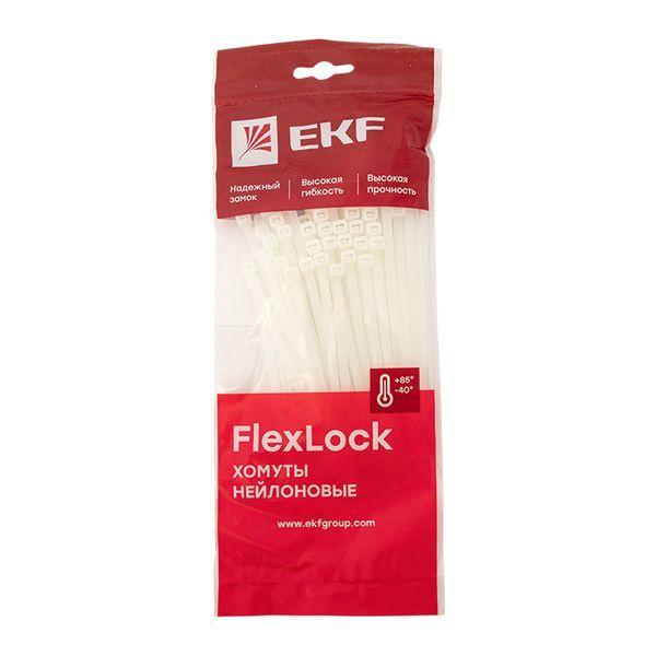 Хомут P6.6 4.6х120 FlexLock стандартный бел. (уп.100шт) PROxima EKF plc-fl-ctsw-4.6x120