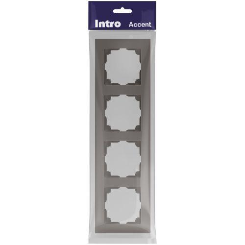 Рамка 4-м СП Accent 6-504-09 титан Intro Б0063712