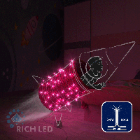 Светодиодная гирлянда Rich LED 10 м, 100 LED, 24 В, соединяемая, розовая, мерцающая, прозрачный провод