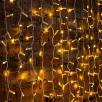 Гирлянда светодиодная Занавес 2х3м 448 LED ТЕПЛЫЙ БЕЛЫЙ прозрачный ПВХ IP65 эффект мерцания 230В нужен блок 303-500-1 NEON-NIGHT