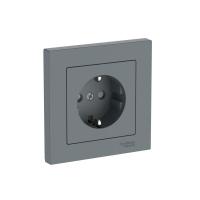 Розетка AtlasDesign 16А с заземл. защ. шторки быстрозажим. клем. в сборе грифель SE ATN000744S