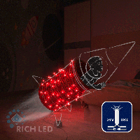 Светодиодная гирлянда Rich LED 10 м, 100 LED, 24В, соединяемая, влагозащитный колпачок, красная, мерцающая, прозрачный провод,