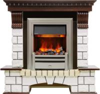 Dimplex Каминокомплект Pierre Luxe угловой - Темный дуб / Белый (Высота 1020мм) с очагом Chesford