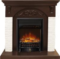Royal Flame Каминокомплект Bern Сланец мелкий белый / Темный дуб с очагом Fobos FX M Black RC