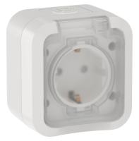 Розетка 1-м ОП TORS 16А IP55 TS320 с заземл. с крышкой бел. IEK TS-R16-16-55-K01