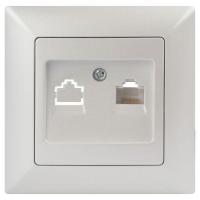 Розетка компьютерная 1-м СП Solo 4-303-06 RJ45 IP20 перламутр Intro Б0053993