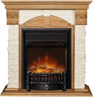 Royal Flame Каминокомплект Dublin (Разборный) - Дуб / Сланец бежевый с очагом Fobos FX M Black RC