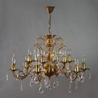 Подвесная люстра AMBIENTE by BRIZZI 8888/6+6 AB Leaf Crystal