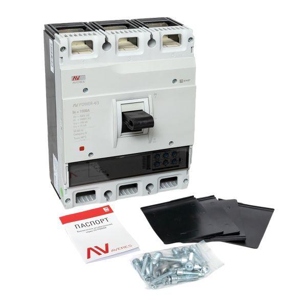 Выключатель автоматический 1000А 100кА AV POWER-4/3 ETU2.0 AVERES EKF mccb-43-1000H-2.0-av
