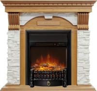 Royal Flame Каминокомплект Dublin - Дуб / Сланец белый с очагом Fobos FX M Black RC