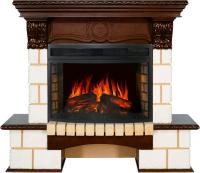 Royal Flame Каминокомплект Pierre Luxe - Шампань / Темный дуб с очагом Dioramic 25 LED FX