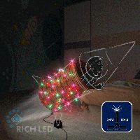 Светодиодная гирлянда Rich LED 10 м, 100 LED, 24 В, соединяемая, мульти 2, мерцающая, черный провод,