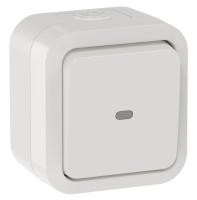 Переключатель 1-кл. ОП TORS 10А IP55 TS302 с индикацией бел. IEK TS-V10-1-10-55-K01