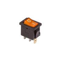 Выключатель клавишный 250В 6А (3с) ON-OFF желтый с подсветкой Mini REXANT