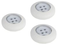 Фонарь светодиодный подсветка SB-803 пушлайт 4хLED на батарейках 3хААА бел. 3 шт ЭРА Б0052860