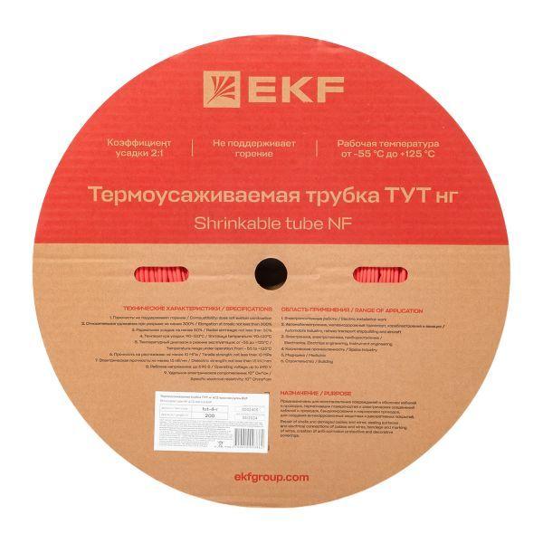 Трубка термоусадочная ТУТ нг 4/2 красн. (уп.200м) EKF tut-4-r