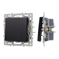 Механизм выключателя одноклавишный проходной SWT-MKP1-PL-BK (250В 16А) Arlight 043715