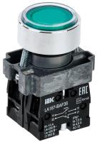 Кнопка LA167-BAF35 d22мм 1з+1р зел. IEK BBT20-BAF35-3-22-67-K06