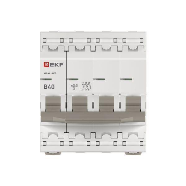 Выключатель автоматический модульный 4п B 40А 6кА ВА 47-63N PROxima EKF M636440B